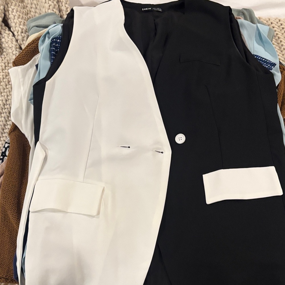 SHEIN Black and White Vest Top